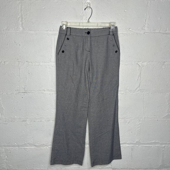 Boden Women's Wide Leg Sailor Gray Chambray Pants Size 10 Regular - Picture 1 of 9